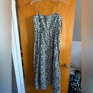 & other stories Navy/white floral midi dress!